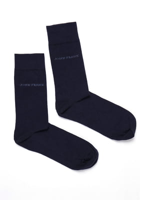 Шкарпетки бавовняні сині з принтом | 6726360
