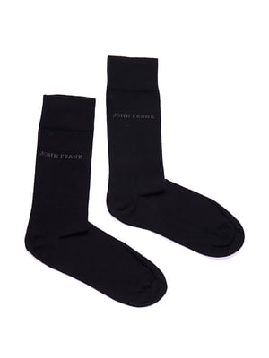 Носки хлопковые черные с принтом | 6726361