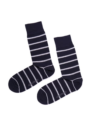 Шкарпетки бавовняні сині в смужку | 6726363