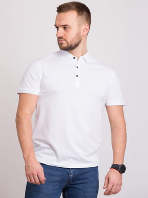 Базова футболка-поло білого кольору | 6726417