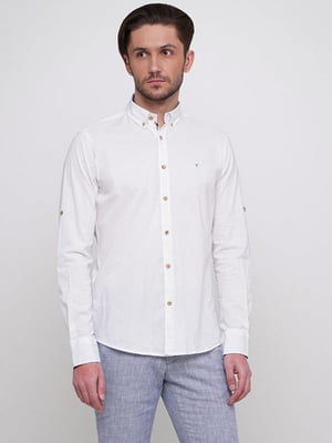 Белая классическая рубашка на пуговицах | 6726461