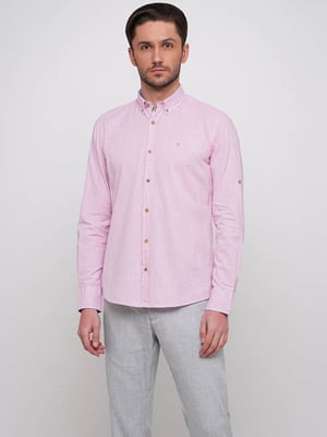 Розовая классическая рубашка на пуговицах | 6726463