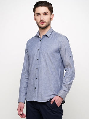 Рубашка голубовато-серого цвета в классическом стиле | 6726474