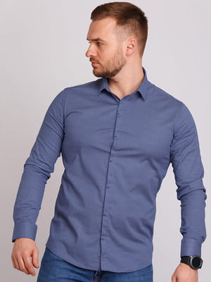 Классическая рубашка синего цвета | 6726485