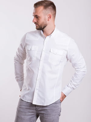 Біла класична сорочка на ґудзиках | 6726490