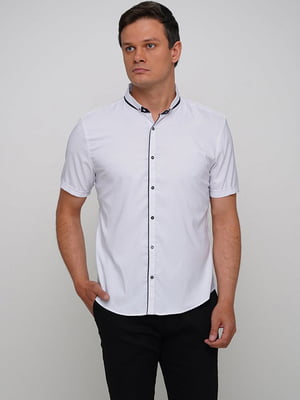 Белая классическая рубашка в горошек | 6726497