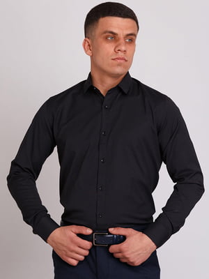 Чорна класична сорочка на ґудзиках | 6726551