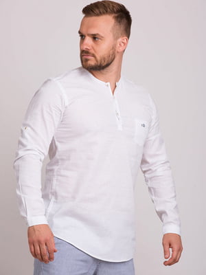 Белая хлопковая рубашка на три пуговицы | 6726561