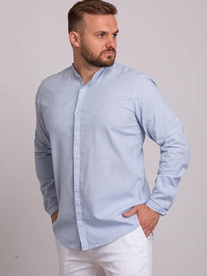Голубая классическая рубашка на пуговицах | 6726566