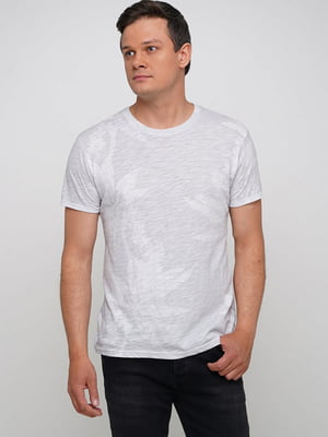 Бавовняна біла футболка з принтом | 6726641