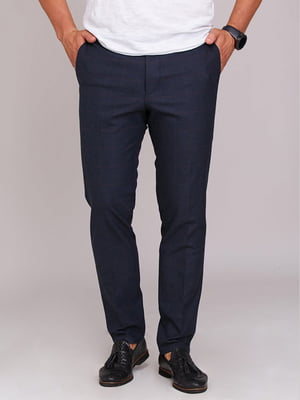 Синие классические брюки с карманами | 6726823