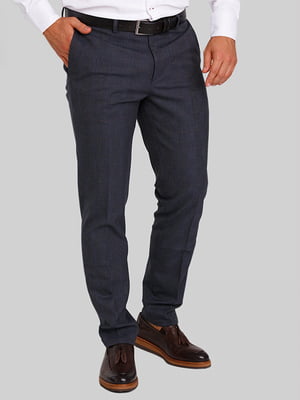 Синие классические брюки с карманами | 6726842