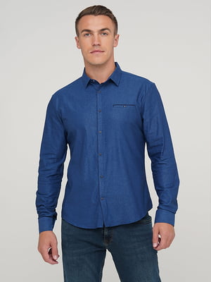 Синяя рубашка в классическом стиле | 6726862