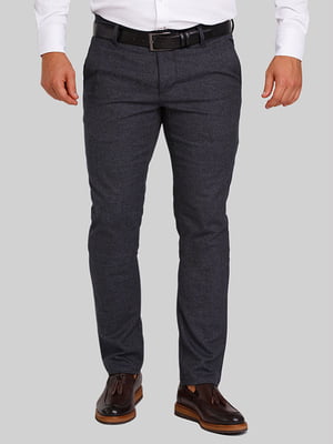 Темно-синие классические брюки с карманами | 6726886