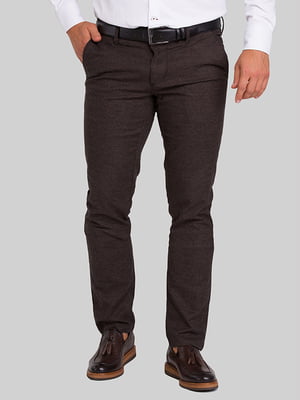 Коричневые классические брюки с карманами | 6726887