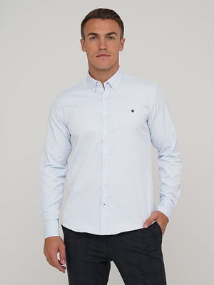 Біла сорочка класичного стилю з логотипом бренду | 6726928