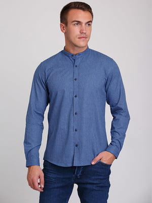 Синяя классическая рубашка на пуговицах | 6727025