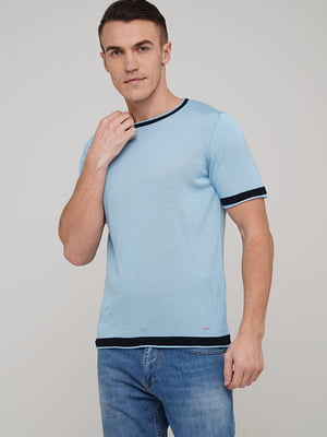 Блакитна трикотажна футболка | 6727140