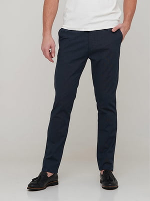 Синие прямые брюки с карманами | 6727265