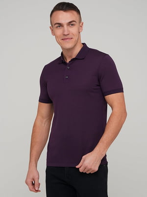 Базовая футболка-поло бордового цвета | 6727306