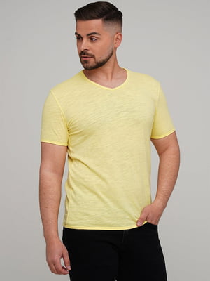 Жовта бавовняна футболка | 6727340