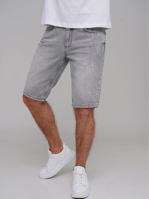 Серые джинсовые шорты с карманами | 6727419