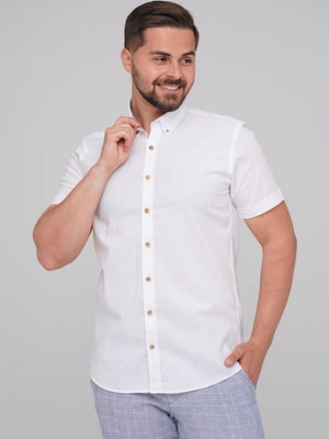 Біла класична сорочка з коротким рукавом | 6727478