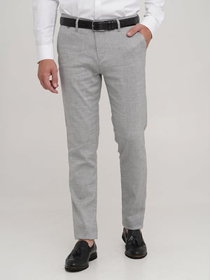 Классические светло-серые брюки с карманами | 6727523
