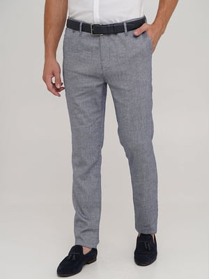 Классические брюки небесно-голубого цвета с карманами | 6727524