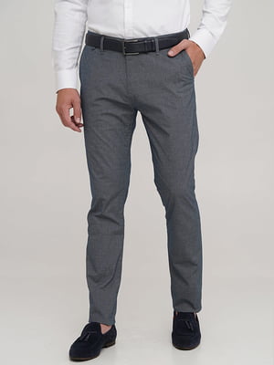 Синие классические брюки с карманами | 6727526
