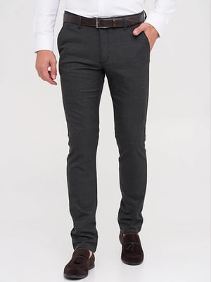 Темно-серые классические брюки с карманами | 6727602