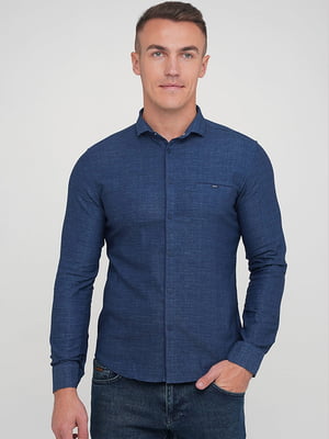 Рубашка синего цвета классического стиля | 6727705