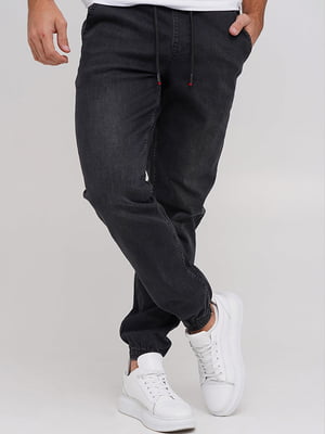 Штани в джинсовому стилі з куліскою | 6727861