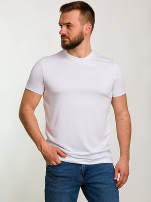 Базова бавовняна футболка білого кольору | 6728091