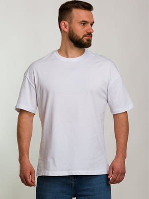 Базова бавовняна футболка білого кольору | 6728104