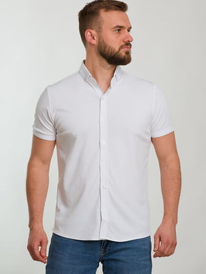 Белая классическая рубашка с коротким рукавом | 6728145