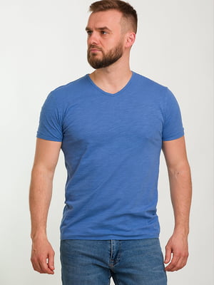 Синя бавовняна футболка | 6728181