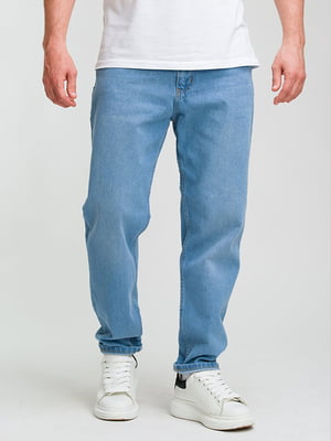 Світло-сині джинси вільного крою | 6728229