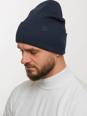 Однотонна синя шапка | 6728721