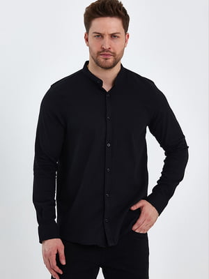 Черная классическая рубашка на пуговицах | 6728929