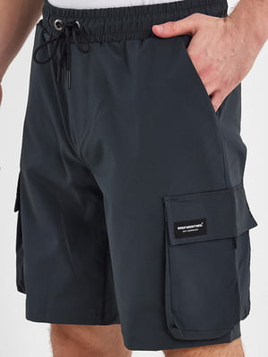 Темно-серые шорты с накладными карманами | 6728969