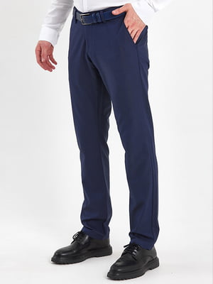 Классические синие брюки с карманами | 6729014