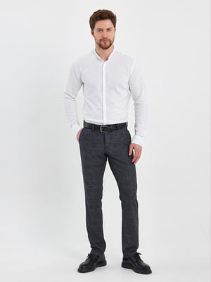 Темно-серые классические брюки с карманами | 6729018