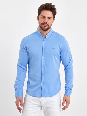 Синя класична сорочка з бавовни | 6729040