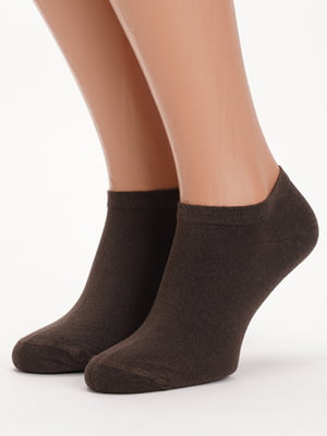 Шкарпетки короткі однотонні коричневі | 6729115