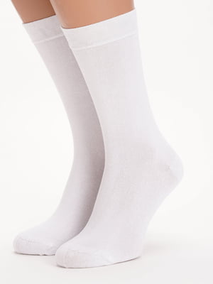 Шкарпетки однотонні білі | 6729122