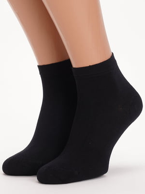 Шкарпетки короткі однотонні чорні | 6729123