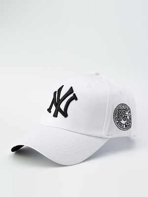 Біла бейсболка з вишитим логотипом | 6729159