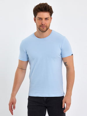 Блакитна базова футболка | 6729179