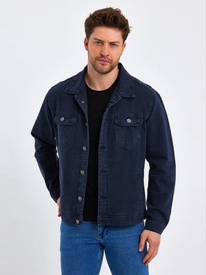 Куртка джинсовая укороченная синяя | 6729219